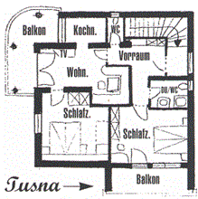 Grundriss der Ferienwohnung Tusna